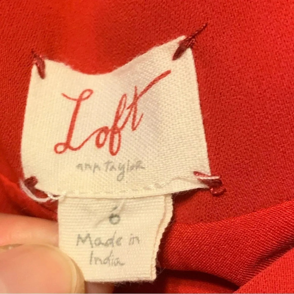 LOFT NWOT Cap Sleeve Sheath Mini Dress in Red - Picture 5 of 7